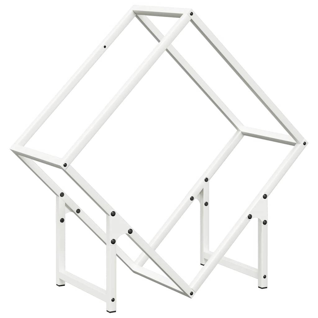 vidaXL brændestativ 60x25x60 cm koldvalset stål hvid