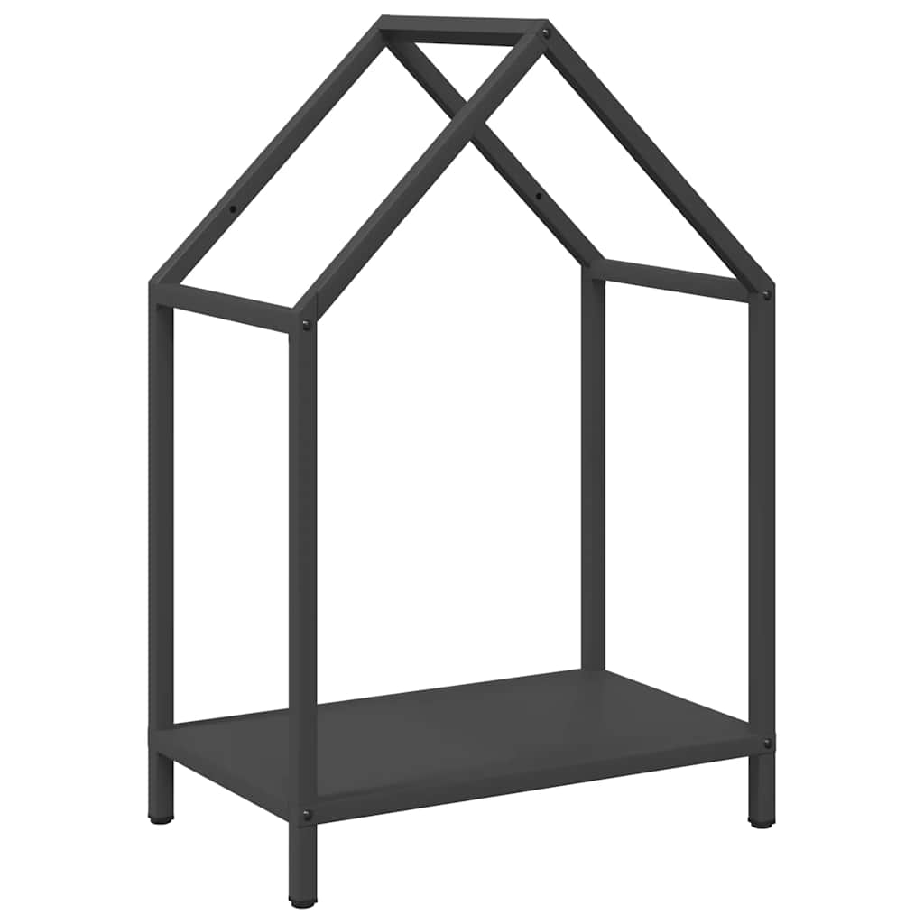 vidaXL Polttopuuteline musta 40x25x60 cm kylmävalssattua terästä