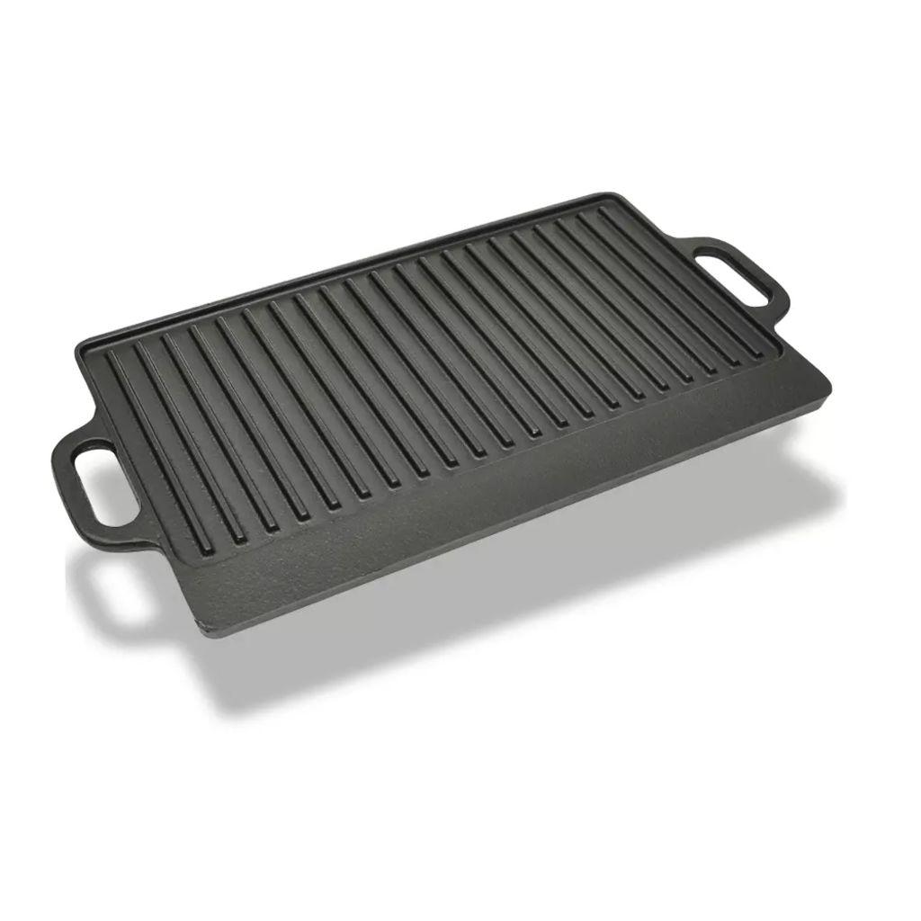 vidaXL Grillplatta gjutjärn 50x23 cm vändbar