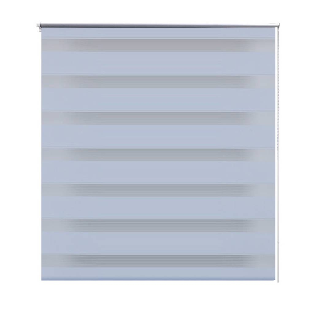 vidaXL Rullgardin randig vit 90 x 150 cm