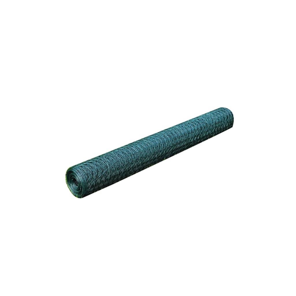 vidaXL Hönsnät galvaniserat med PVC-beläggning 25x0,75 m