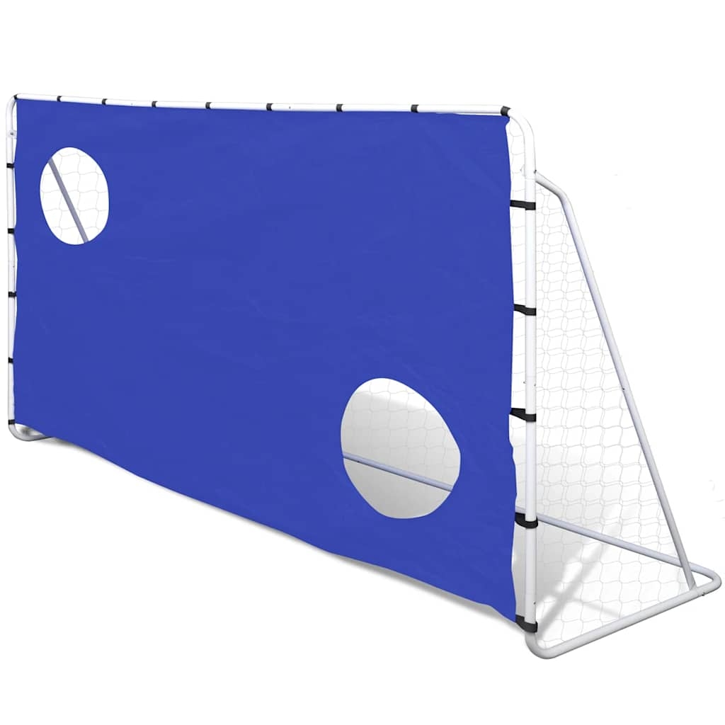 vidaXL Fotbollsmål med siktvägg 240x92x150cm högkvalitet