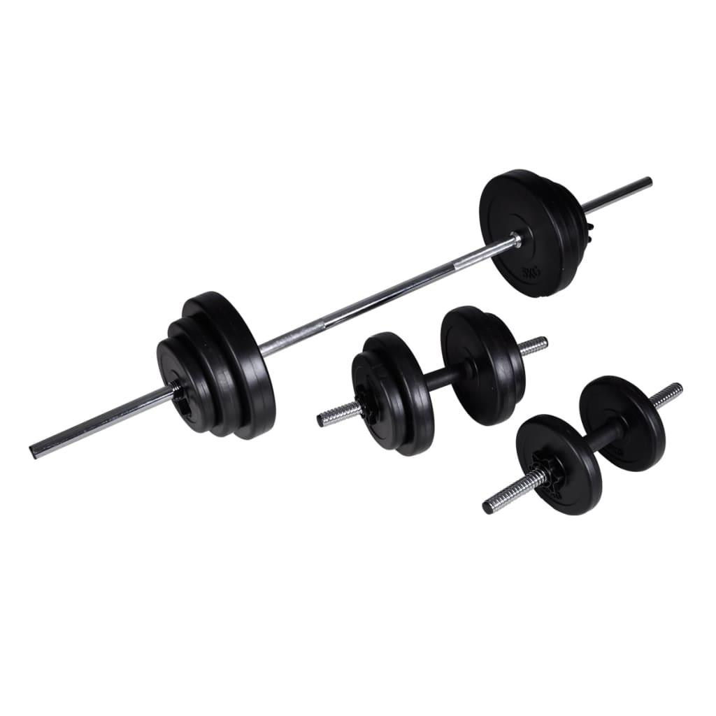 vidaXL Vektstang- og manualsett 30,5kg