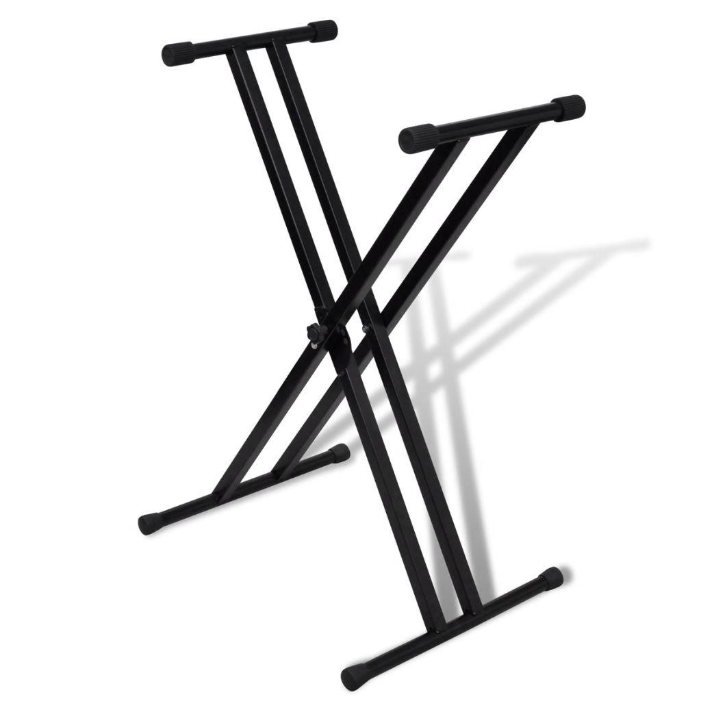 vidaXL Keyboardstativ svart vikbart justerbart 100kg