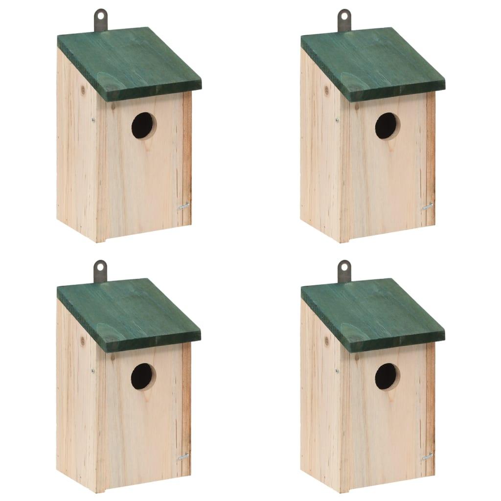 vidaXL Fågelholkar 4 st trä 12x12x22 cm