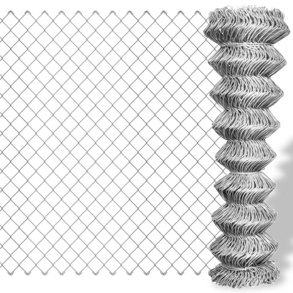 vidaXL Flätverksstängsel galvaniserat stål 15x1,25 m