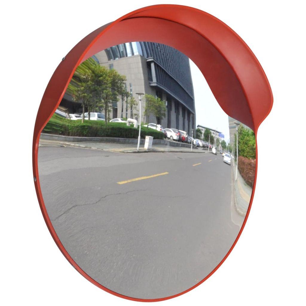 vidaXL Konvex trafikspegel PC-Plast 60 cm utomhusbruk orange