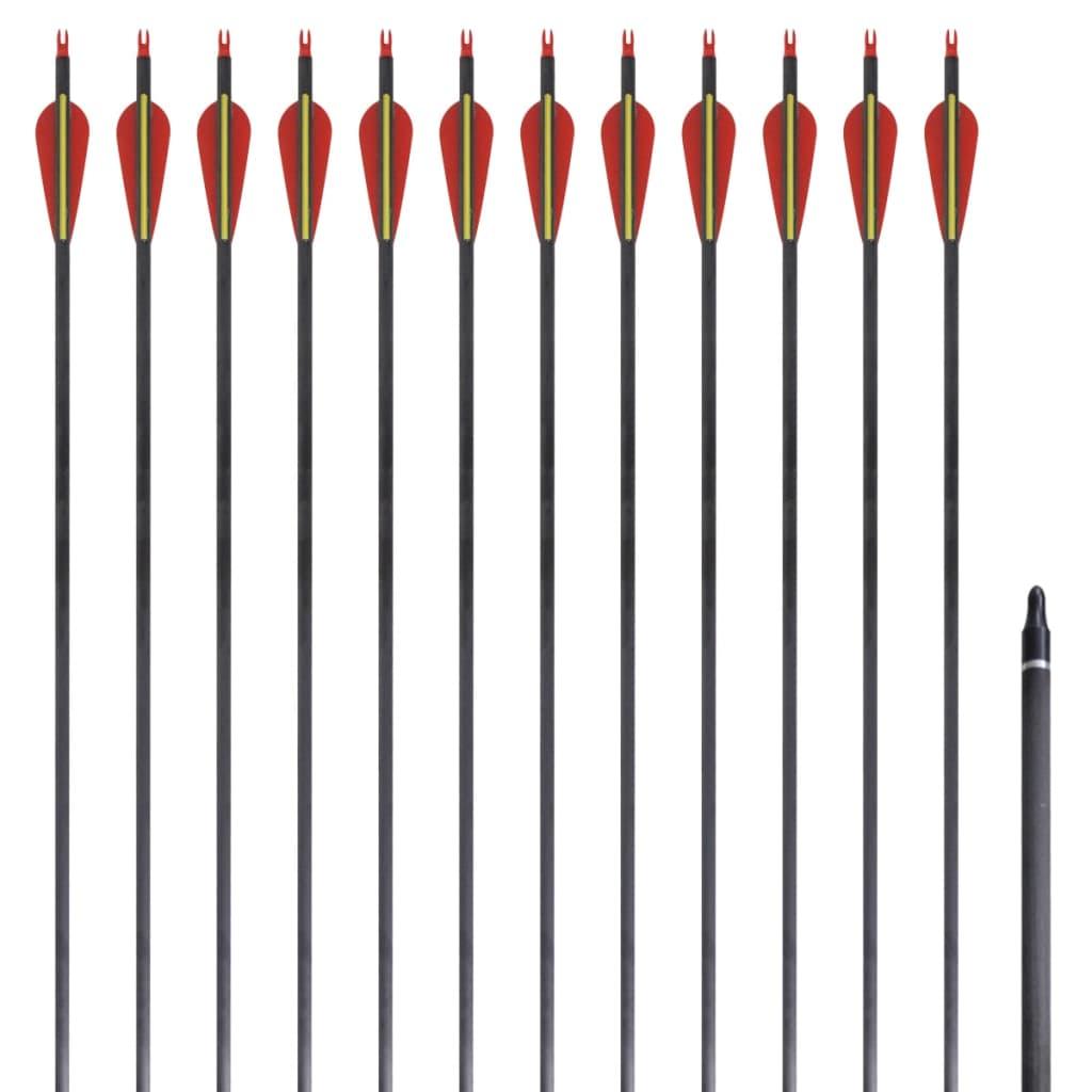 vidaXL Pilar för recurvebåge standard 30 0,76 cm kolfiber 12-pack