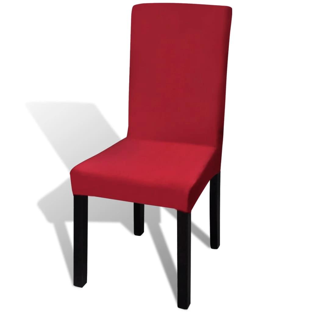 vidaXL Stolsöverdrag rak modell stretch 6 st