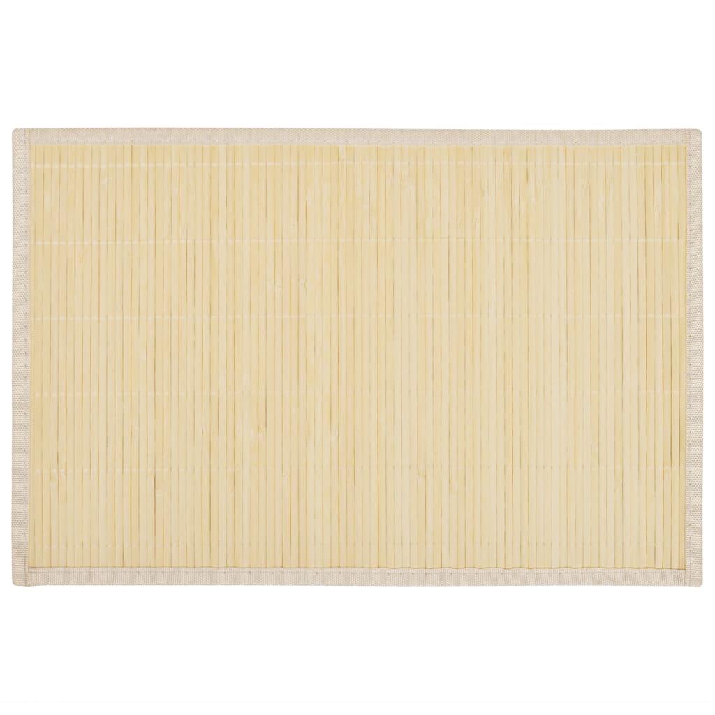 vidaXL 6 Bordstabletter i bambu 30 x 45 cm naturfärg