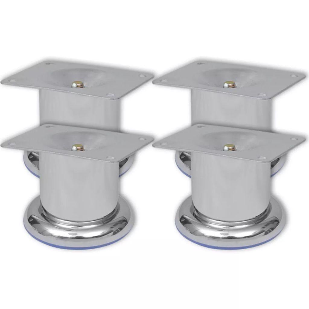 vidaXL Runda soffben i krom 4 st 60 mm