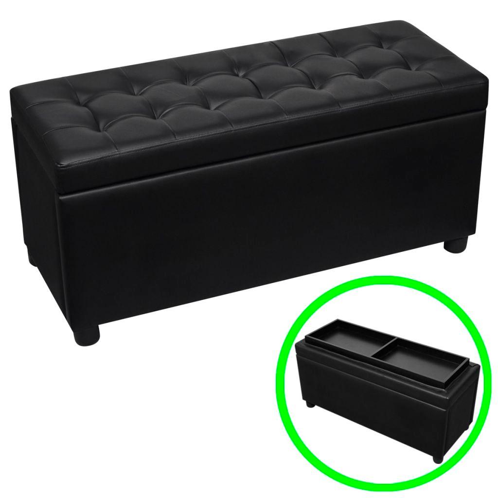 vidaXL Ottoman med förvaring konstläder