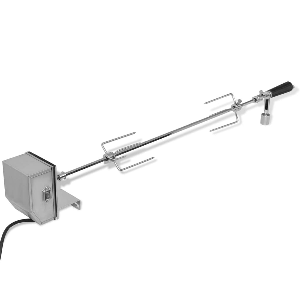 vidaXL BBQ-grillspett med professionell motor stål 900 mm