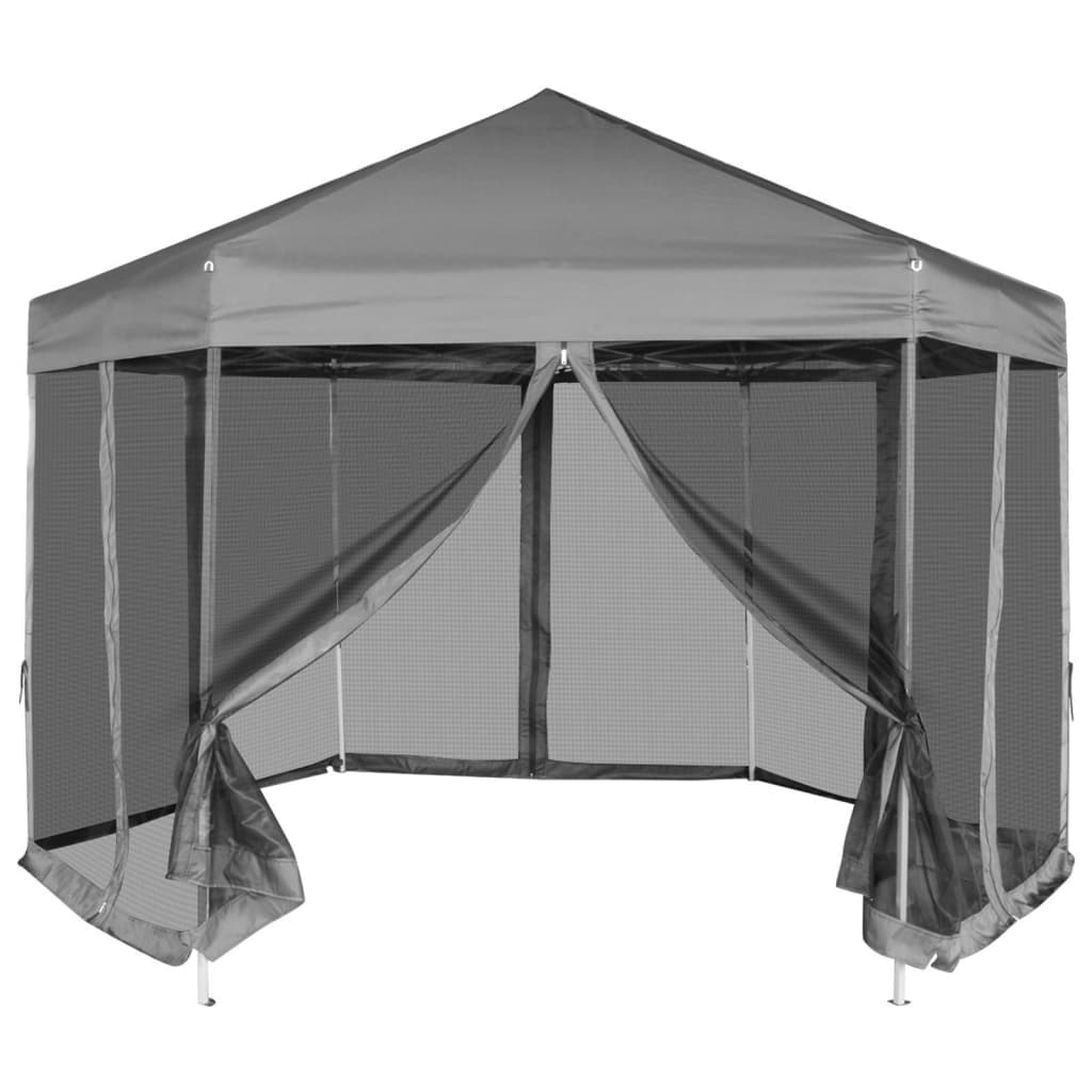 vidaXL Pop-Up Partytält med 6 sidoväggar sexkantigt 3,6x3,1 m