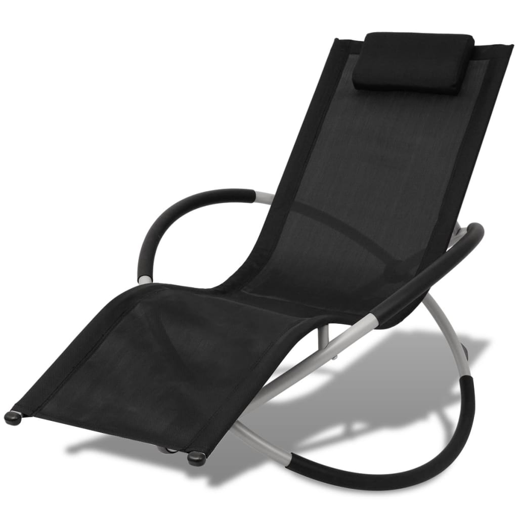 vidaXL Geometrisk solsäng stål svart och