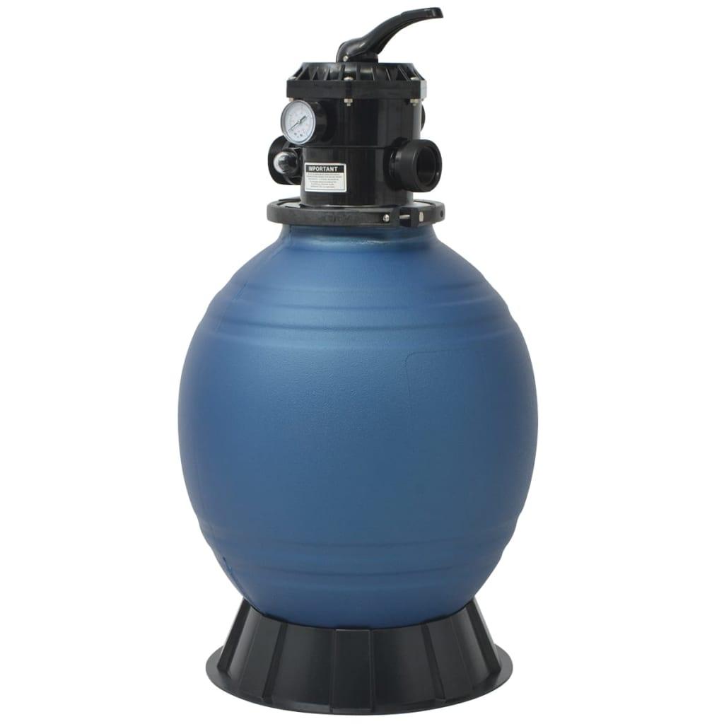 vidaXL Sandfilter och 6-vägsventil blå 460 mm
