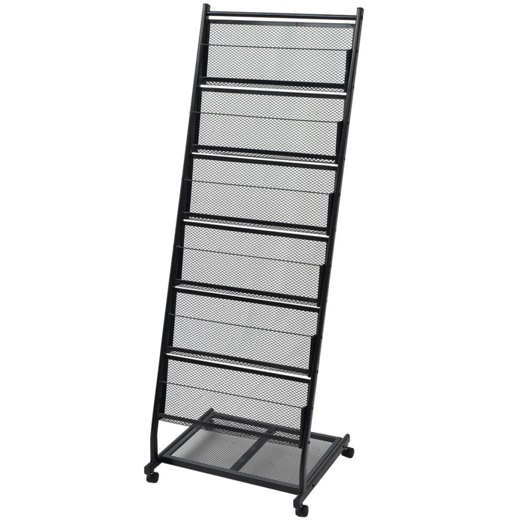 vidaXL Tidningsställ 47,5x43x133 cm svart A4