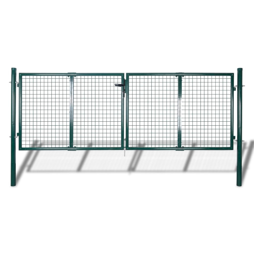 vidaXL Gjerdeport stål 300x100 cm grønn