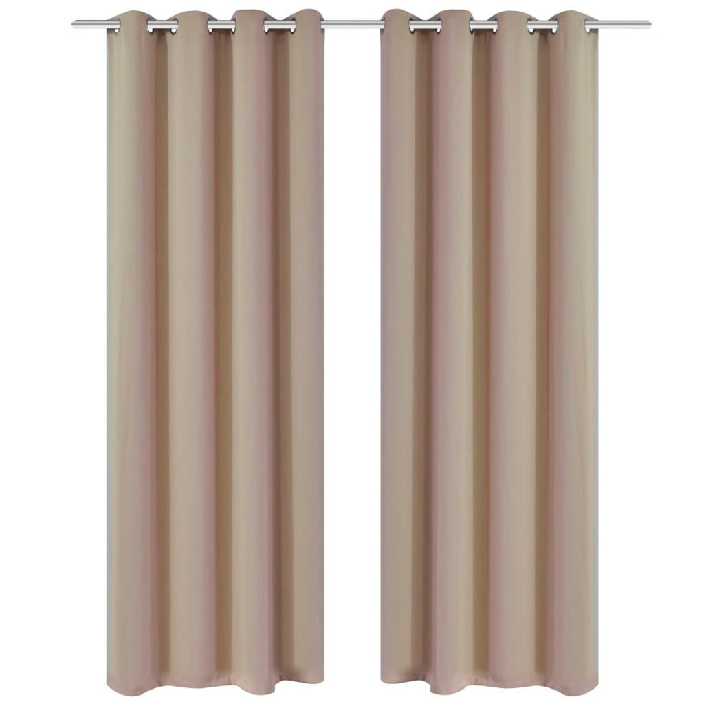 vidaXL Mörkläggningsgardiner 2 st med öljetter 135x175 cm gräddvit