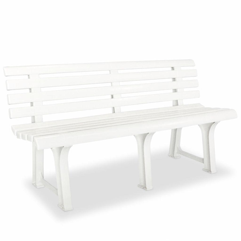 vidaXL Trädgårdsbänk 145,5 cm plast vit