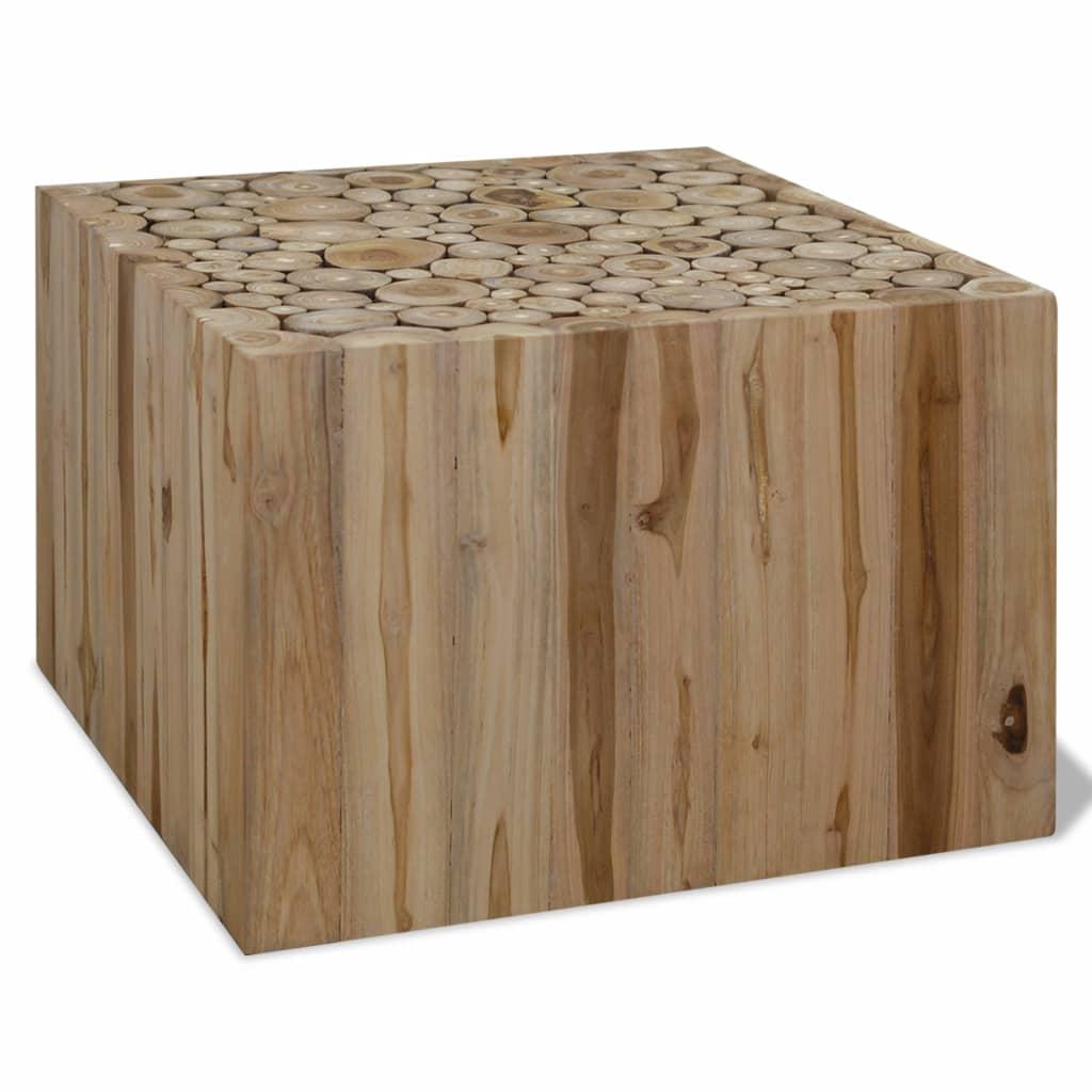 vidaXL Soffbord i äkta teak 50x50x35 cm