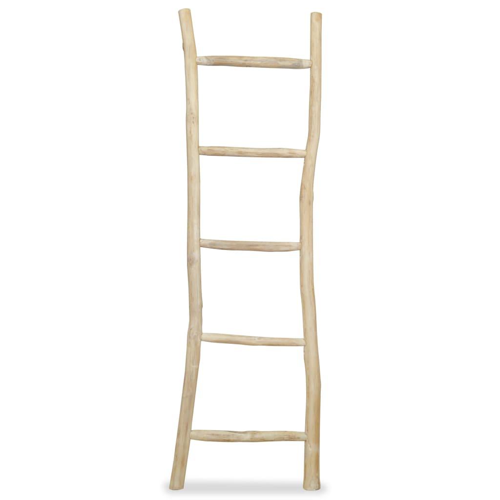 vidaXL Handduksstege med 5 pinnar teak 45x150 cm naturlig