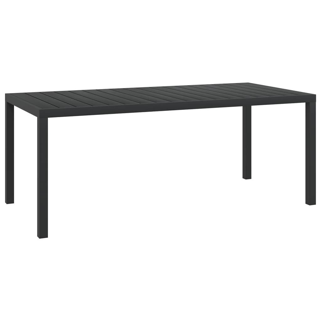 vidaXL Trädgårdsbord svart 185x90x74 cm aluminium och WPC