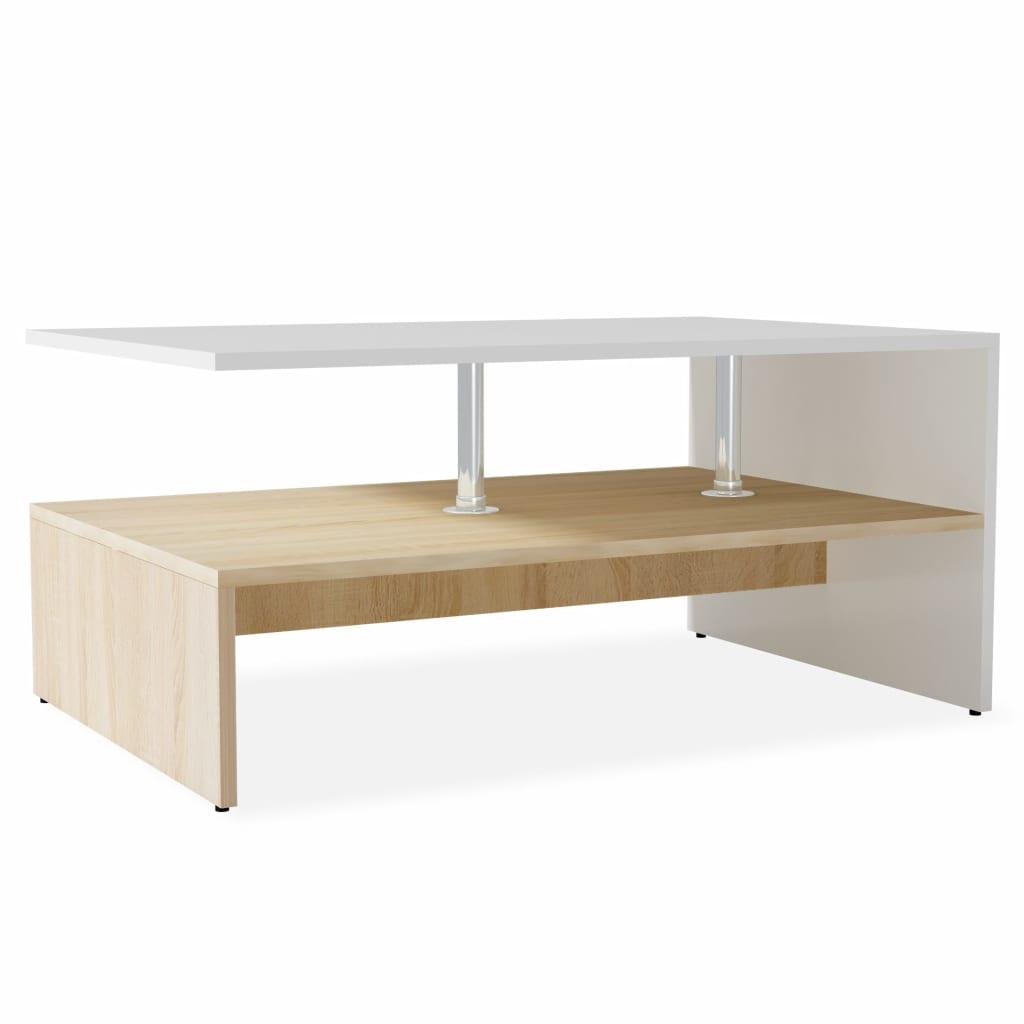 vidaXL Soffbord spånskiva 90x59x42 cm ekfärg och