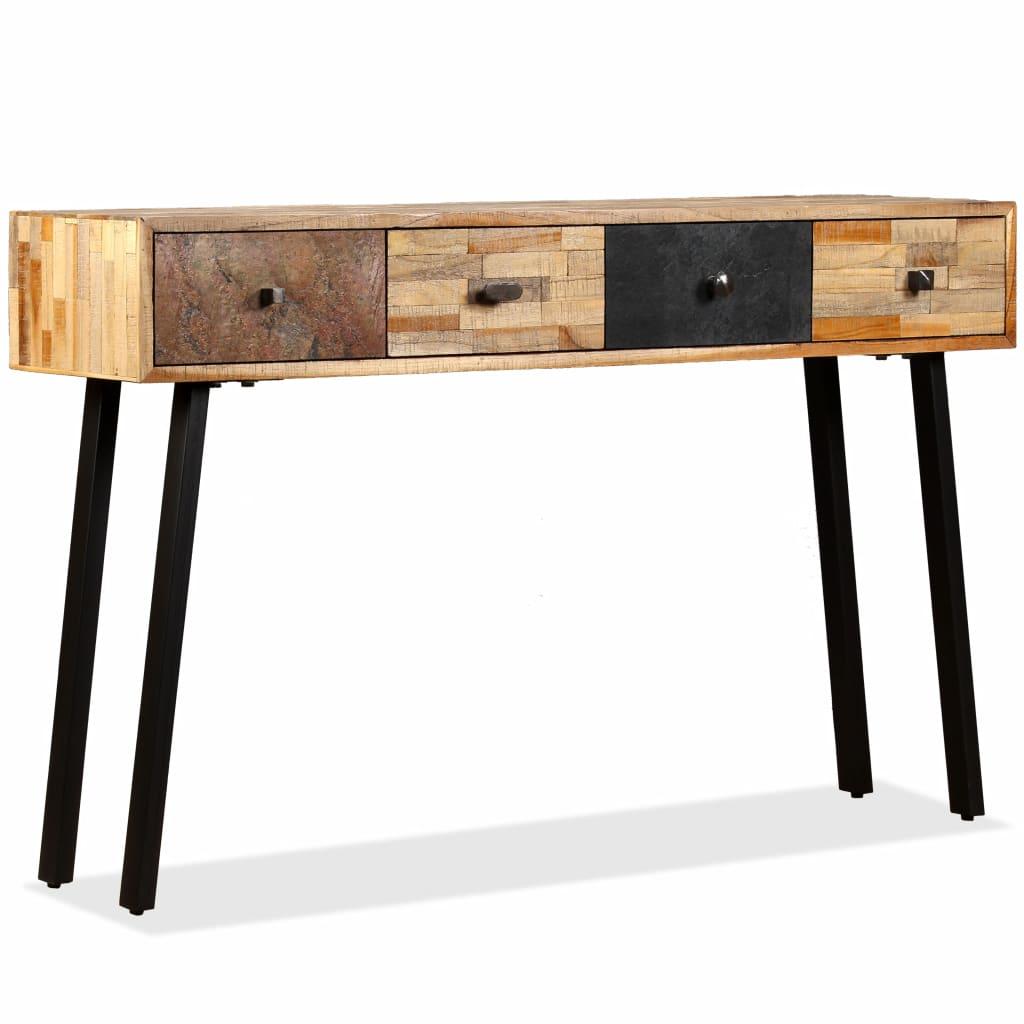 vidaXL Konsolbord massivt återvunnet teakträ 120x30x76 cm