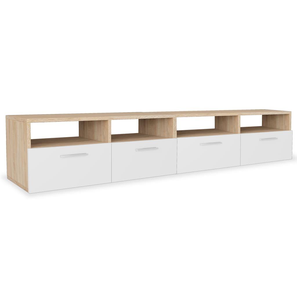 vidaXL TV-bänk 2 st spånskiva 95x35x36 cm ek och