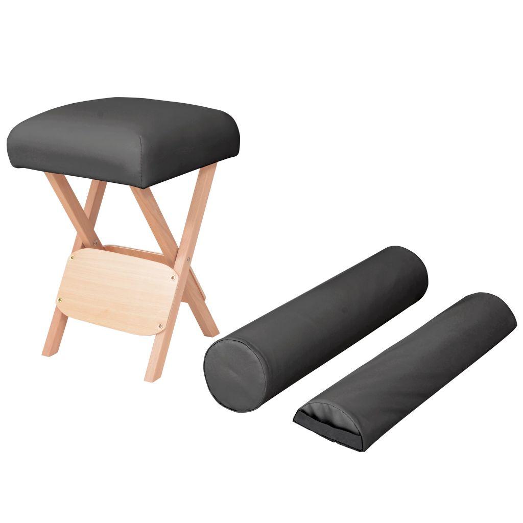 vidaXL Hopfällbar massagepall 12 cm tjock sits och 2 bolster
