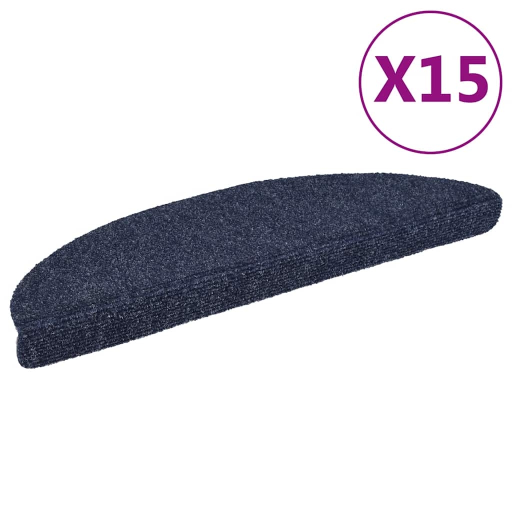 vidaXL Trappstegsmattor självhäftande 15 st brodyr 56x17x3 cm