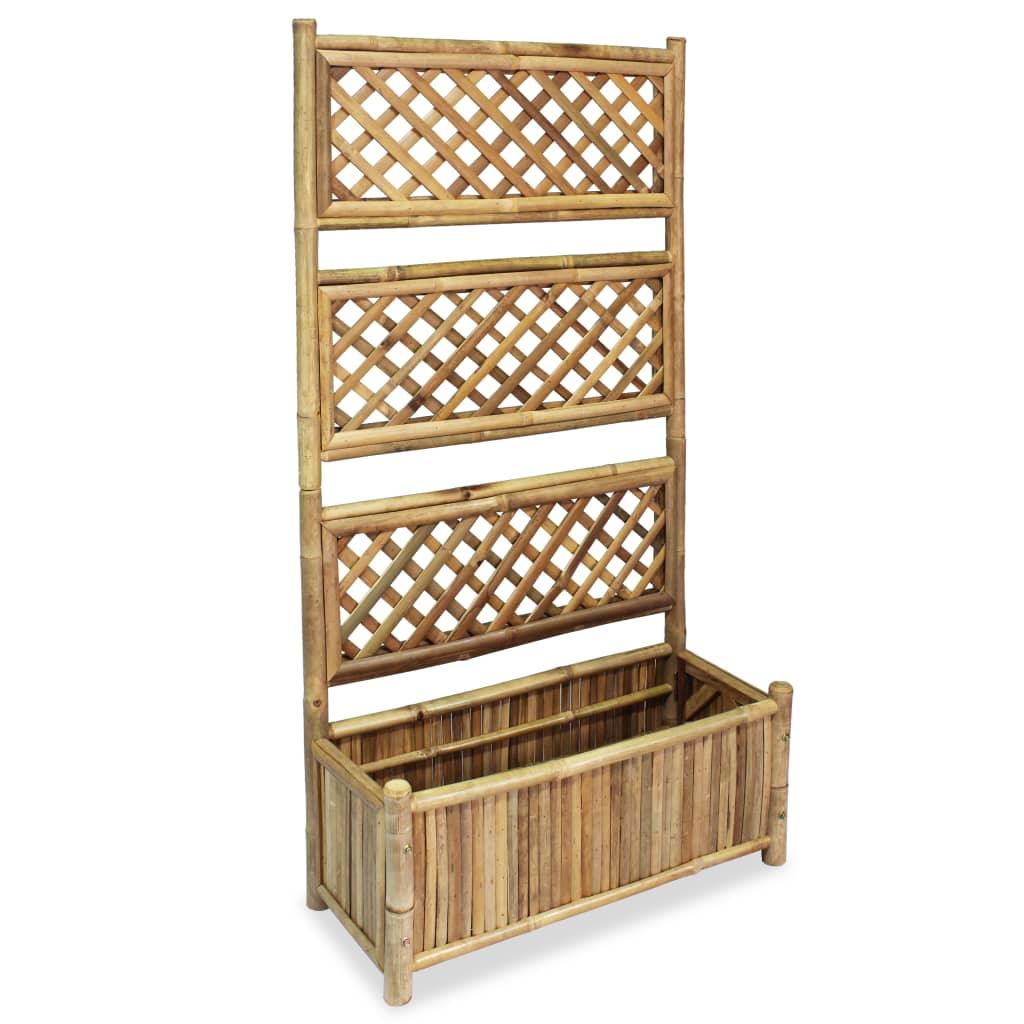 vidaXL Odlingslåda med spaljé bambu 70 cm