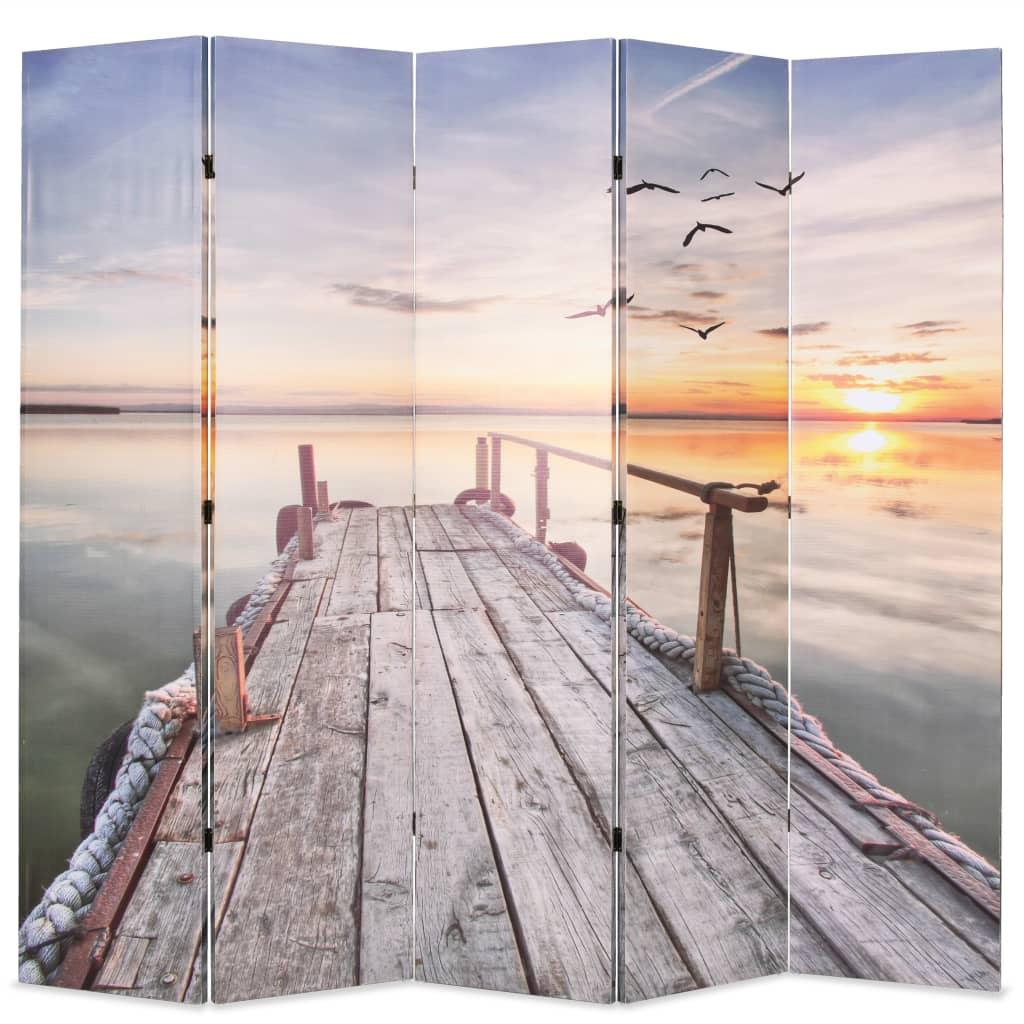 vidaXL foldbar rumdeler 200 x 170 cm sømotiv