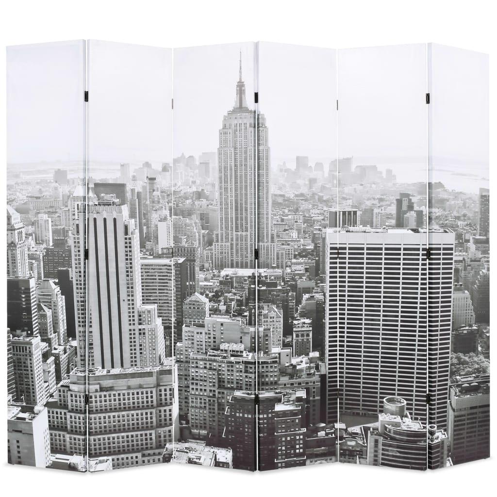 vidaXL Hopfällbar rumsavdelare New York i dagtid 228x170 cm svart