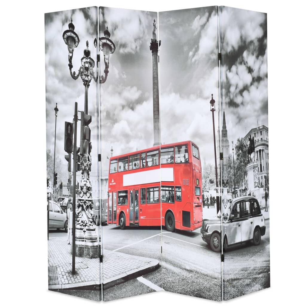vidaXL Vikbar rumsavdelare Londonbuss 160x170 cm svart