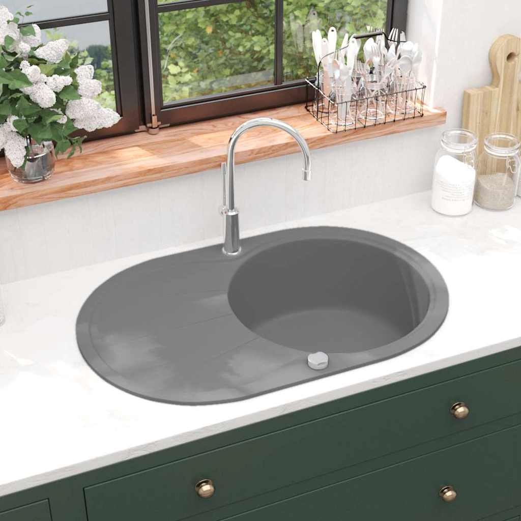 vidaXL Diskho granit enkel oval