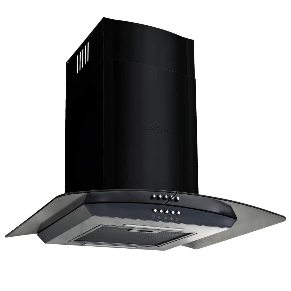 vidaXL Väggmonterad köksfläkt rostfritt stål 756 m³/h 60 cm svart