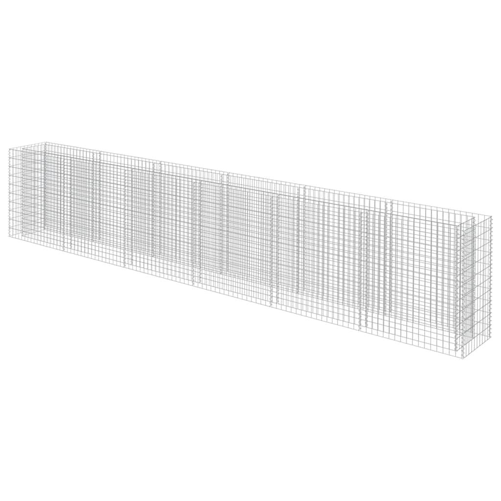 vidaXL Planteringsgabion upphöjd galvaniserat stål 540x50x100 cm