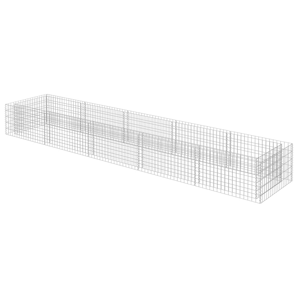 vidaXL Planteringsgabion upphöjd galvaniserat stål 450x90x50 cm