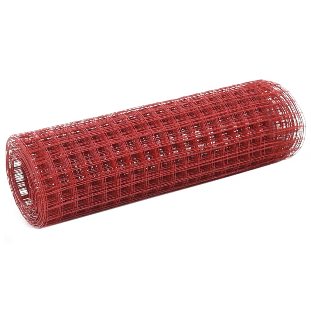 vidaXL Hönsnät stål med PVC-beläggning 10x0,5 m