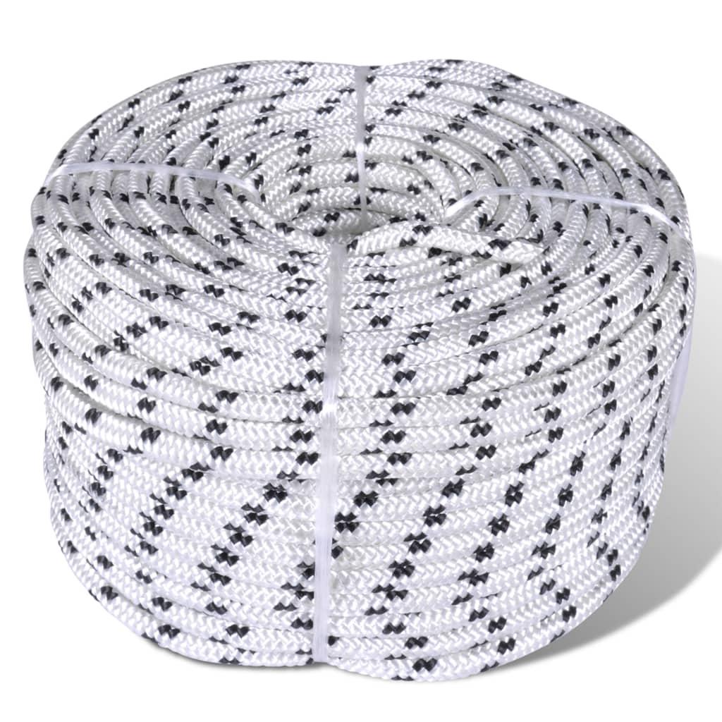 vidaXL Båtlina flätad 12 mm x 250 m polyester