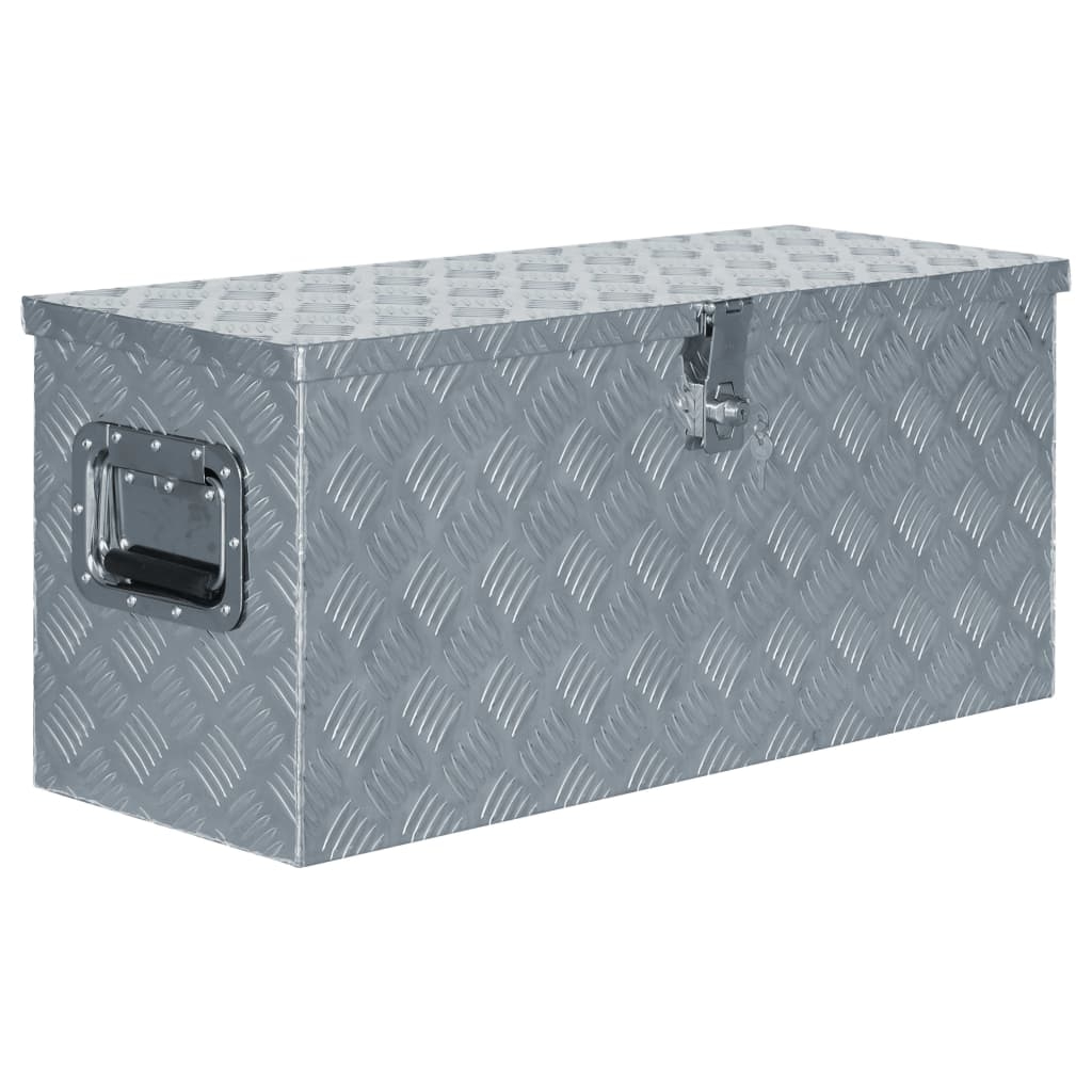 vidaXL Förvaringslåda aluminium 80x30x35 cm