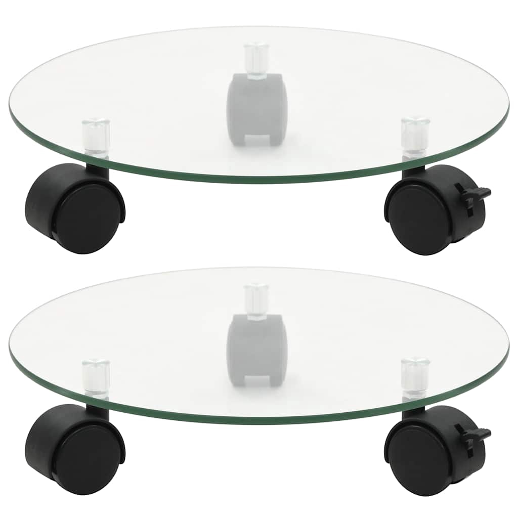 vidaXL plantevogne 2 stk. hærdet glas 28 cm rund