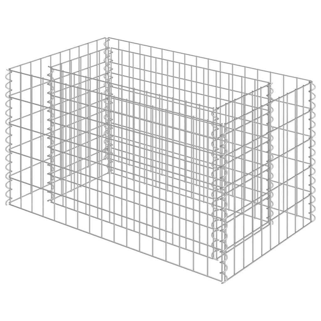 vidaXL Planteringsgabion upphöjd galvaniserat stål 90x50x50 cm