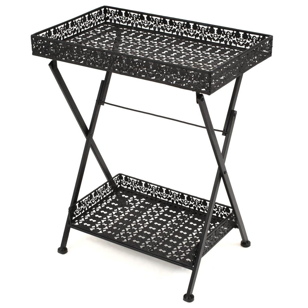 vidaXL Hopfällbart tebord vintage stil metall 58x35x72 cm