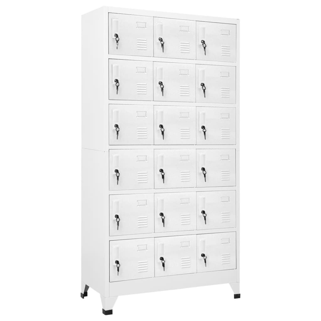 vidaXL Garderob med 18 fack metall 90x40x180 cm