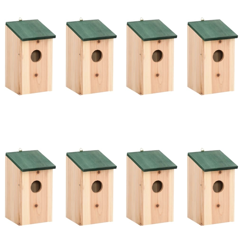 vidaXL Fågelholkar 8 st trä 12x12x22 cm
