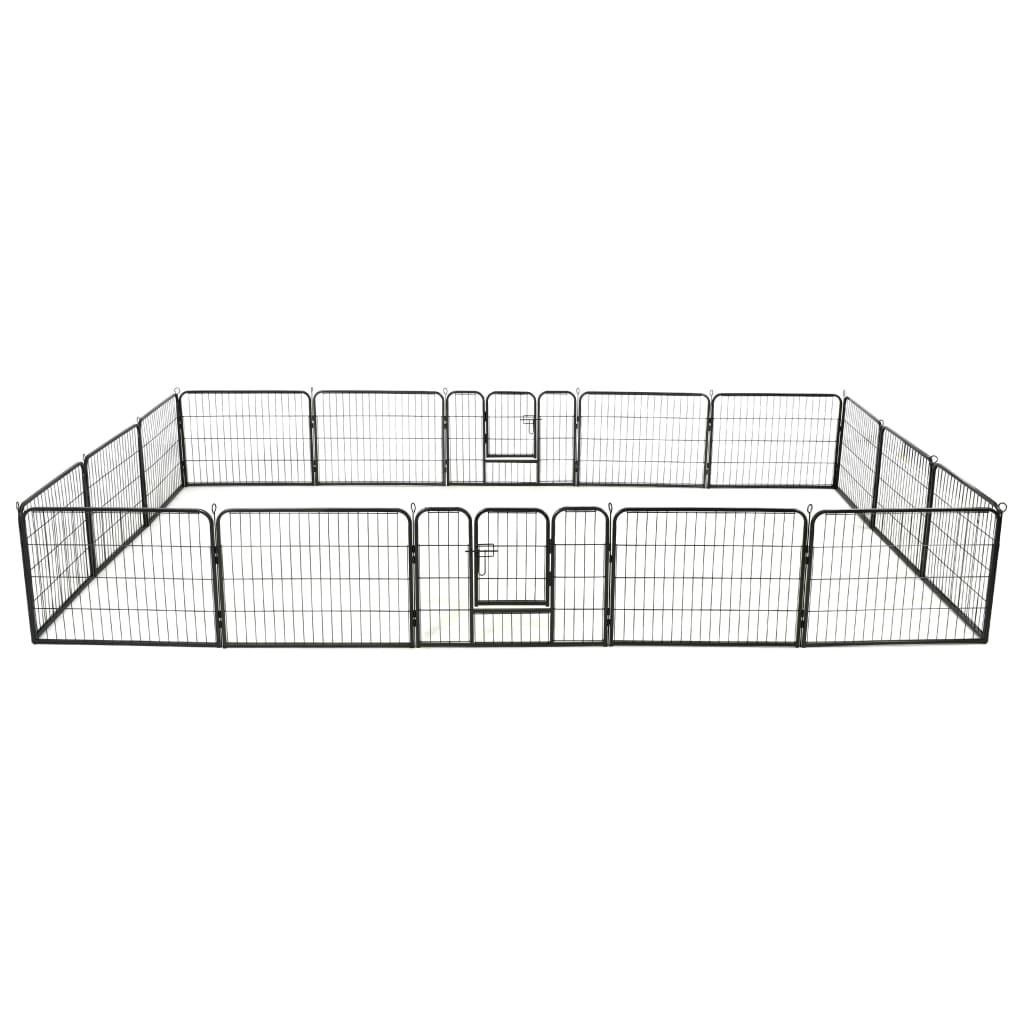 vidaXL Hundhage 16 paneler stål 60x80 cm