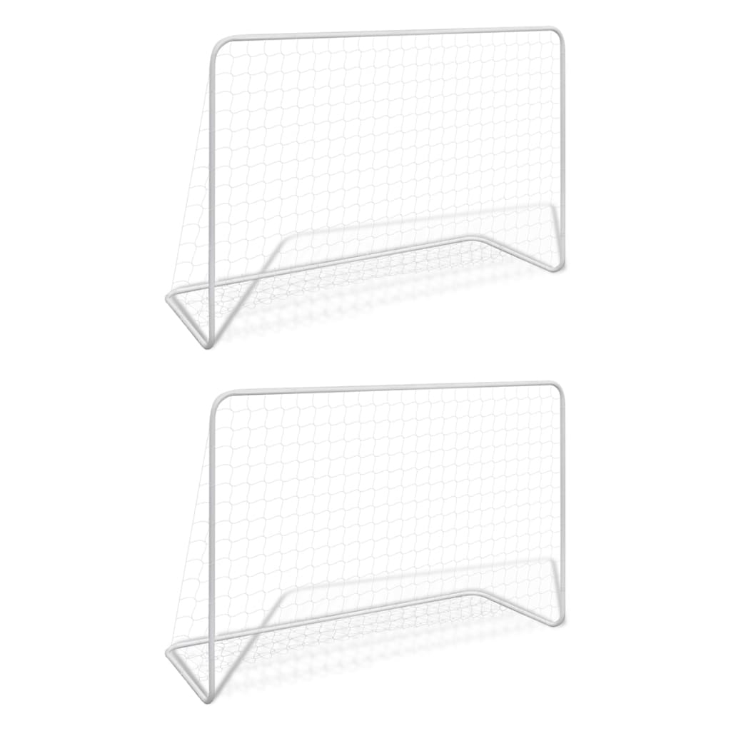 vidaXL Fotbollsmål 2 st med nät 182x61x122 cm stål
